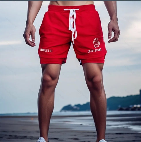 2-in-1 Breathable Sports Shorts for Men - Quick Dry Casual Jogging & Gym Workout Gear