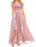 Harajuku Vintage Elegant Long Maxi Dress Stylish Party Wedding Dress with Spliced Lace Chiffon