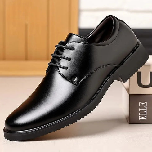 Leather Shoes for Men Casual Derby Square Toe Business Style