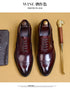 Genuine Cow Leather Brogue Oxford Shoes for Men Vintage Handmade Casual Flats