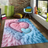 Plush Love Heart Printed Carpet Area Rug for Living Room Bedroom Bathroom Home Decor
