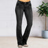 Women's Low Waist Boot Cut Jeans Slim Stretch Denim Trousers