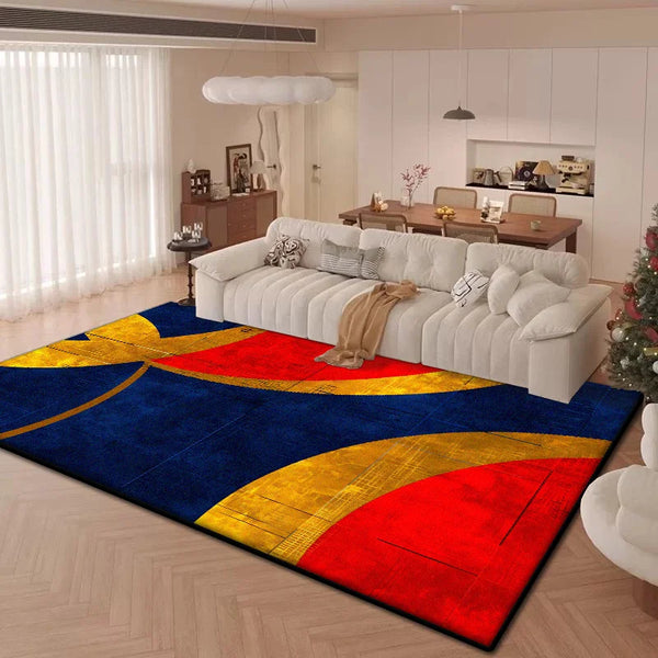 Nordic Geometric Abstract Carpet for Living Room Light Luxury Area Rugs Easy Clean Plush Floor Mats