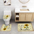 4 Piece Doormat Shower Curtain Set with Non-Slip Rugs Toilet Seat Cover and Bath Carpet for Bathroom Decor