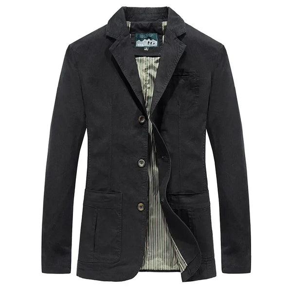 Autumn Casual Blazer for Men - Stylish Cotton Outdoor Business Jacket