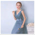 Elegant Sleeveless Tulle A-Line Bridesmaid Dress With Satin Belt And Lace Up Bow For Weddings