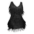 Plus Size Sexy V-Neck Tassel Mini Dress for Women Elegant Sleeveless Evening Party Dress