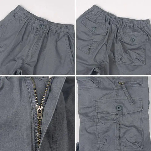 Men's Summer Cargo Shorts - Loose Fit Outdoor Jogging Pants with Multi Pockets