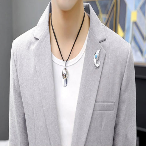 Casual Men's Suit Set Slim Fit Two-Piece Fashionable Korean Style