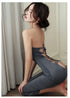 Summer Ice Silk Open Back Dress For Formal Occasions