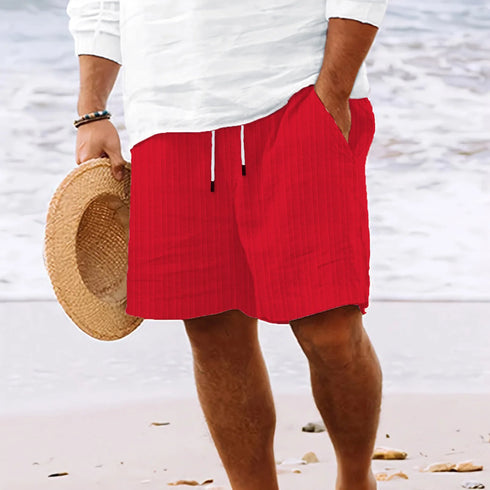 Men's Casual Beach Shorts - Solid Color Loose Fashion Pants