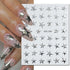 5D Embossed Nail Art Stickers - Semi-Transparent White Bowknots Adhesive Sliders for Creative Manicure Decorations and Nail Art Accessories