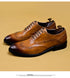 Genuine Cow Leather Brogue Oxford Shoes for Men Vintage Handmade Casual Flats