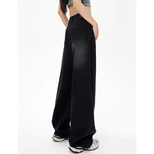 High Waist Jeans For Women Retro Straight Leg Denim Jeans Casual Trousers Soft Stretch Fit Everyday Wear