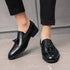 Luxury Black Low Heeled Tassels Loafers for Men Business Dress Shoes