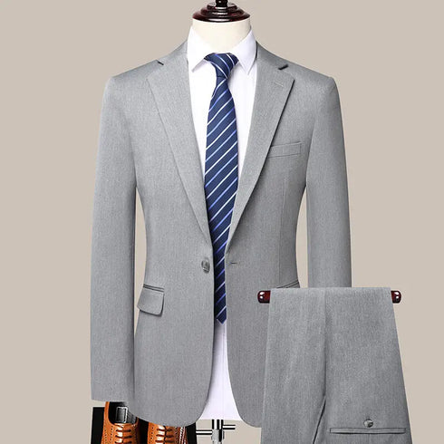 Men's Fashion Business Suit Two-Piece Set for Weddings and Banquets