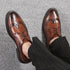Elegant Men's Formal Dress Brogue Shoes - Slip-On British Gentleman Oxfords for Weddings and Special Occasions