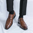 Stylish Brogue Lace-Up Business Formal Shoes for Men – Perfect for Office, Banquet, and Outdoor Parties in Sizes 38-48