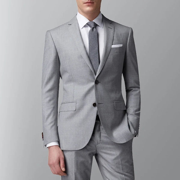 Slim Fit Business Suit for Men with Jacket and Trousers Perfect for Groom's Dinner