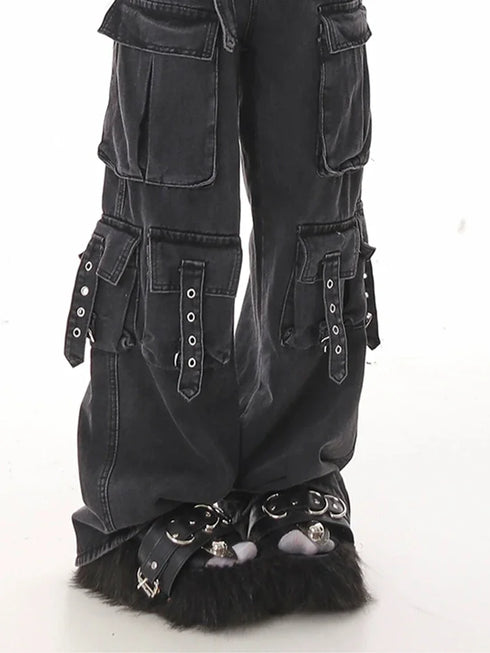 Classic High Waist Wide Leg Women’s Jeans with Multiple Pockets - Perfect for Casual Street Style and Fall Outfits