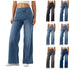 Wide Leg Pants For Women Baggy Silhouette Elastic Waist High Waist Stretch Casual Trousers Soft Fabric