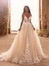 Boho V-neck Wedding Dresses Spaghetti Straps Tulle Gown