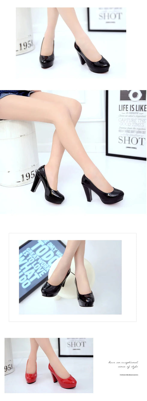 Elegant Women's Party Pumps with Thick High Heels