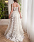 Backless Lace Up Three Dimensional Floral Wedding Dress With Silk Appliques A Line Floor Length