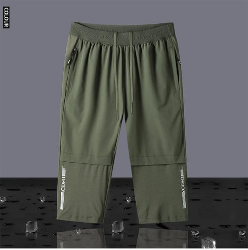 Men's Summer Shorts Breeches Light Long Calf Length Bermuda Quick Dry Elastic Waist Band