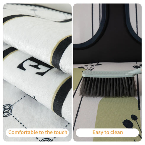 Sun Moon Round Area Rug Soft Non-Slip Mat for Bedroom and Living Room