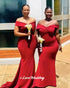 Off Shoulder Satin Mermaid Bridesmaid Dress With Ruched Detailing And Sweep Train