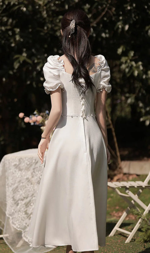 Bridesmaid Dress Floor Length Jersey Gown With Ruched Bow Sweetheart Neckline For Wedding Party Dress