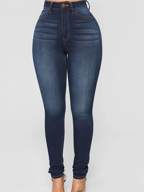 Women’s Skinny Jeans Vintage Denim Stretch Trousers Streetwear