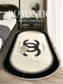 Cashmere Imitated French Oval Bed Rug for Living Room and Study, Dirt Resistant Non-Slip Carpet