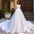 Elegant Women's Long Sleeve Bridal Dresses Lace Applique Gowns