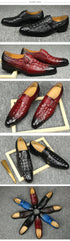 Luxury Crocodile Pattern Formal Leather Shoes for Men Monk Strap Oxford Style Loafers