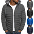 Oversized Men's Detachable Hat Padded Hooded Cardigan with Drawstring - Thick Warm Winter Jacket Outerwear for Casual Style