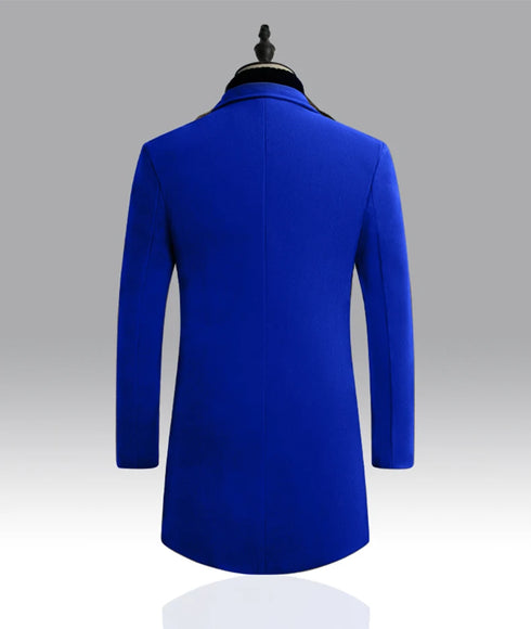 Men's Slim Fit Trench Coat for Fall and Winter - Stylish Woolen Blended Outwear for Business Casual and Travel