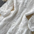 Elegant Embroidery White Lace Long Dress for Women Evening Occasion