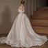 Off The Shoulder Short Sleeve Sweetheart Neck Beading Bow Satin Mermaid Wedding Dress With Detachable Train