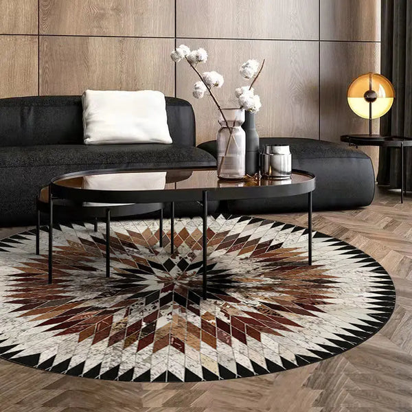 European Round Carpet for Living Room Luxury Room Decor and Bedroom Mat