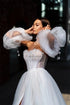 Exquisite Sweetheart Beach Wedding Dresses Off The Shoulder Puff Sleeve Lace Appliques Bridal Gowns