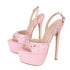 Sexy Peep Toe Platform Sandals Rivet Buckle Strappy Heels
