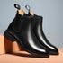 Classic Men's Retro Leather Chelsea Ankle Boots - Fashionable Short High-Top Shoes