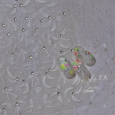 Kawaii Hydrangea 5D Embossed Flower Nail Art Stickers - Self-Adhesive Transfer Decals for Stunning DIY Nail Decoration