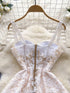 Women Sexy Hollow Out Party Club Embroidery Dress Evening Strap Splicing Vestidos
