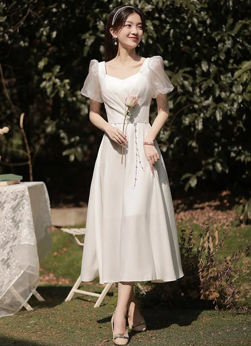 Bridesmaid Dress Floor Length Jersey Gown With Ruched Bow Sweetheart Neckline For Wedding Party Dress
