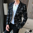 Spring Men's Printed Slim Formal Blazer Suit Jacket