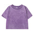 Slim Washed Cotton T-Shirt Women Casual Sport Short Sleeve Retro Tee Shirt