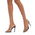 Crystal Rhinestone Open Toe Ankle Strap Sandals with Sexy Thin Heels for Parties and Prom